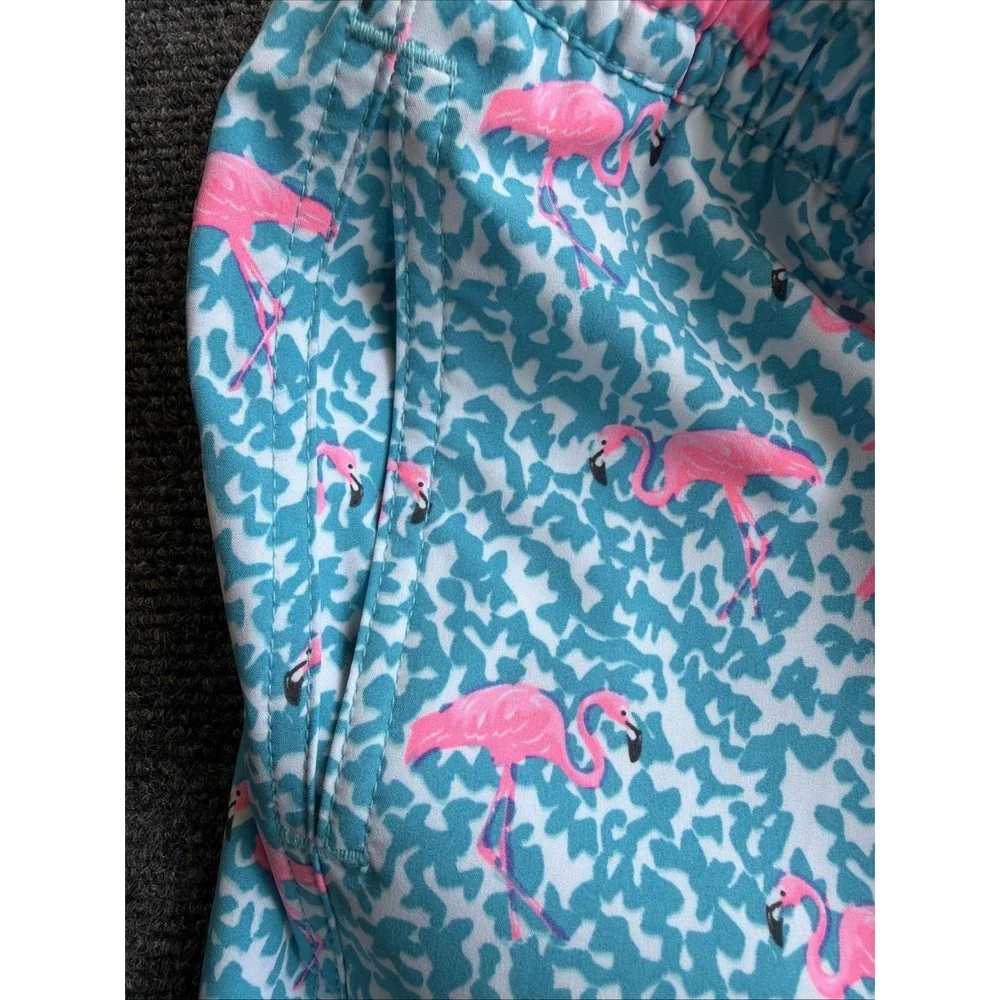 Chubbies Yth Swim Trunks Sz XL 18/20 Pink Blue Flamingos Lined With Pockets NEW